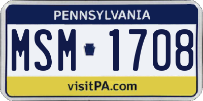 PA license plate MSM1708