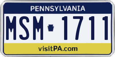 PA license plate MSM1711