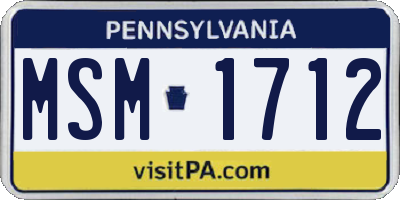 PA license plate MSM1712