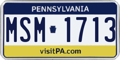 PA license plate MSM1713