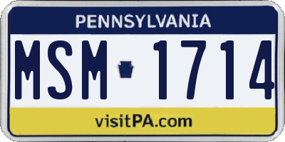 PA license plate MSM1714