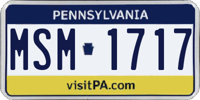 PA license plate MSM1717