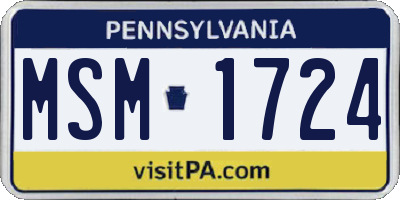 PA license plate MSM1724