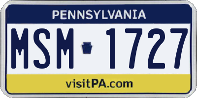 PA license plate MSM1727