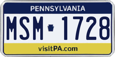 PA license plate MSM1728