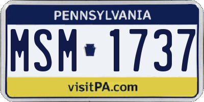 PA license plate MSM1737