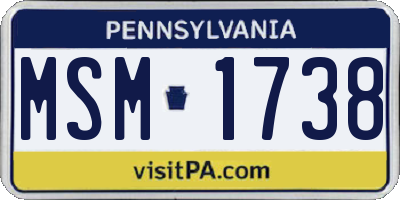 PA license plate MSM1738