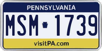 PA license plate MSM1739