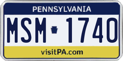 PA license plate MSM1740