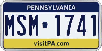 PA license plate MSM1741