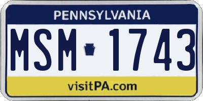PA license plate MSM1743