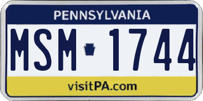 PA license plate MSM1744