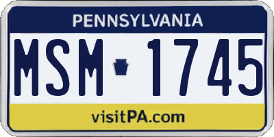 PA license plate MSM1745