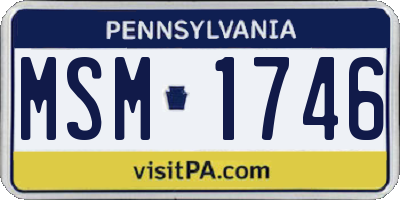 PA license plate MSM1746