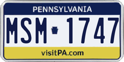 PA license plate MSM1747
