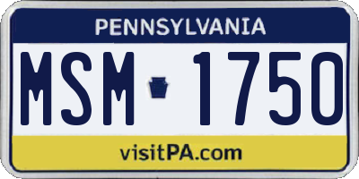 PA license plate MSM1750