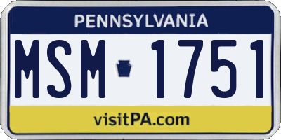 PA license plate MSM1751