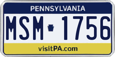PA license plate MSM1756