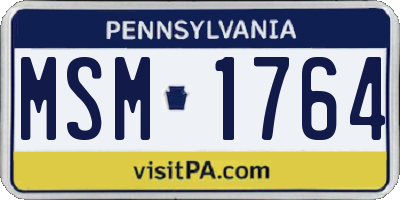 PA license plate MSM1764