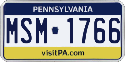 PA license plate MSM1766