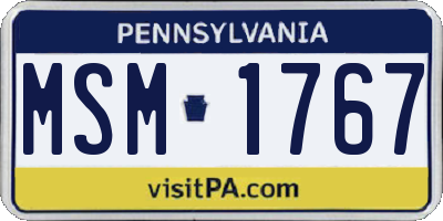 PA license plate MSM1767