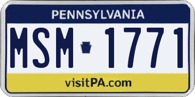 PA license plate MSM1771