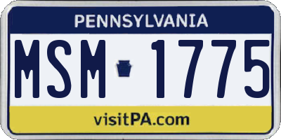 PA license plate MSM1775