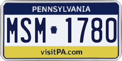 PA license plate MSM1780