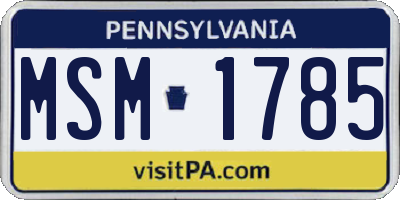 PA license plate MSM1785