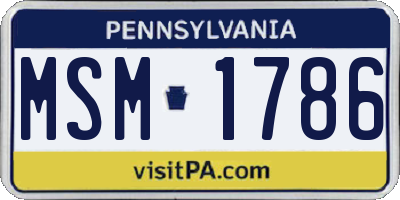 PA license plate MSM1786