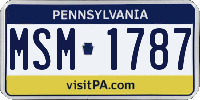 PA license plate MSM1787