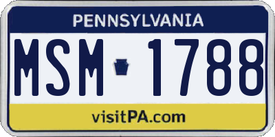 PA license plate MSM1788