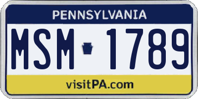 PA license plate MSM1789
