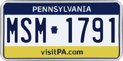 PA license plate MSM1791