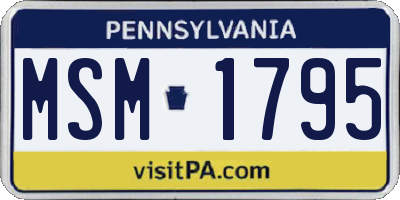 PA license plate MSM1795