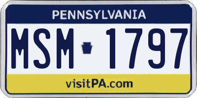 PA license plate MSM1797
