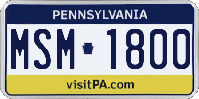 PA license plate MSM1800