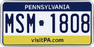 PA license plate MSM1808