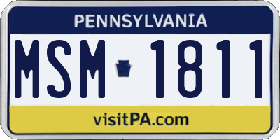 PA license plate MSM1811
