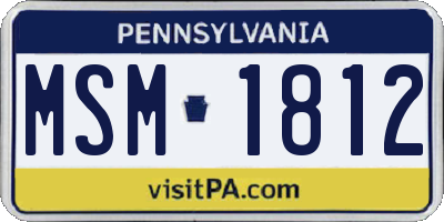 PA license plate MSM1812