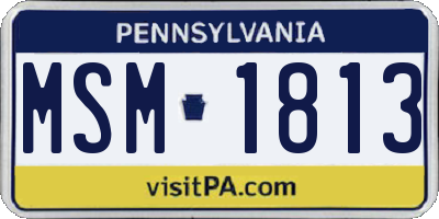 PA license plate MSM1813