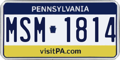 PA license plate MSM1814