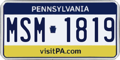 PA license plate MSM1819