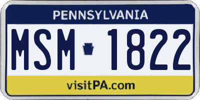 PA license plate MSM1822