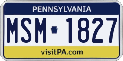 PA license plate MSM1827