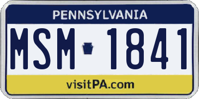 PA license plate MSM1841