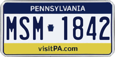PA license plate MSM1842
