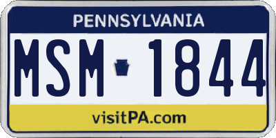 PA license plate MSM1844