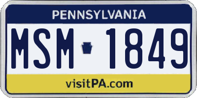 PA license plate MSM1849