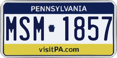 PA license plate MSM1857